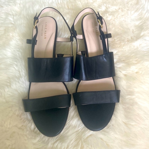 Black Wedge Sandals - Picture 1 of 3